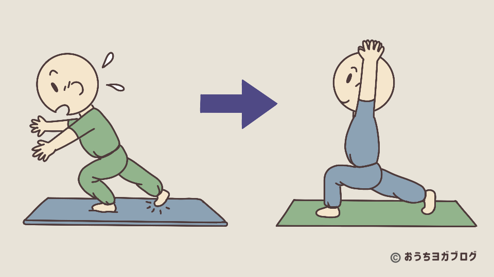 タイトルサムネイル画像（ヨガマットが滑る・動きにくい原因は、素材や厚さのミスマッチでおこることをイラストで表現）